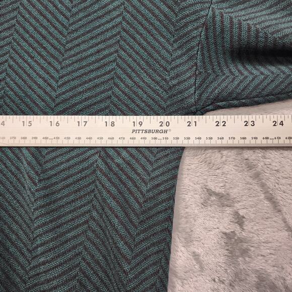 Calvin Klein Sweater Womens M Green Black Zig Zag Cowl Neck Pullover Casual Cozy - Picture 9 of 11